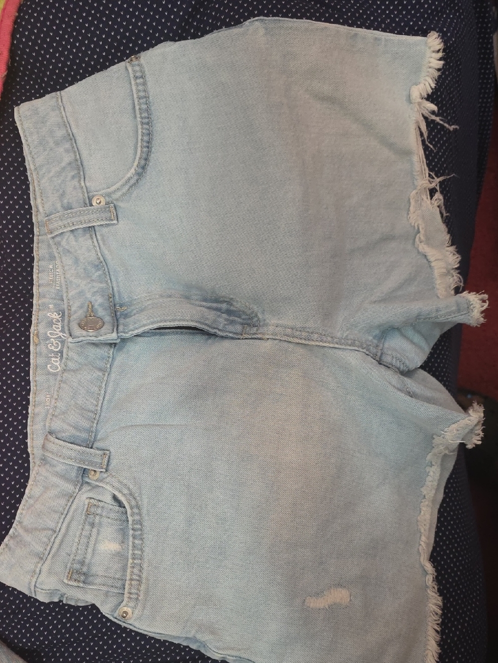 Cat & Jack Light Blue Frayed Hem Denim Shorts